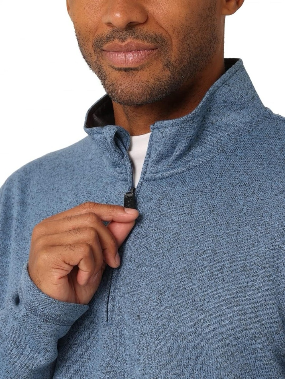 • Wrangler Men's Heather Blue Quarter-Zip •